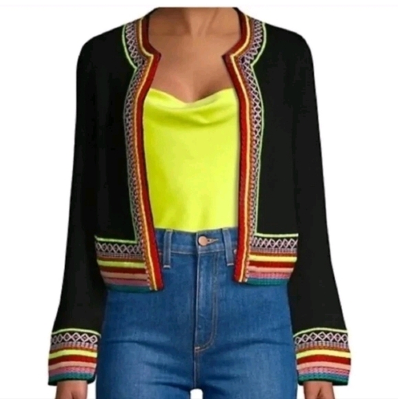 alice + oliva meemee embroidered open front jacket Size XS - Picture 1 of 11
